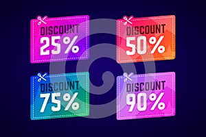 Vector sale coupons with scissors. For shop promotions and produ