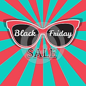 Vector sale poster advertising Black Friday. Sunglasses Black Friday sale.