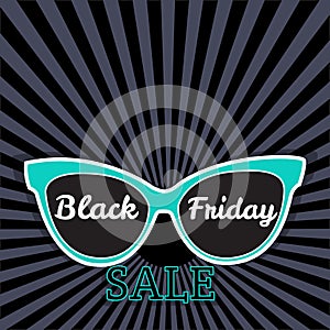 Vector sale poster advertising Black Friday. Sunglasses Black Friday sale.