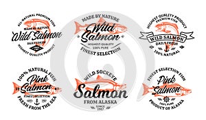 Vector salmon vintage logo