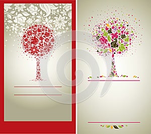 Vector sample of design with tree from flowers