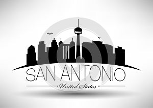 Vector San Antonio City Skyline Design