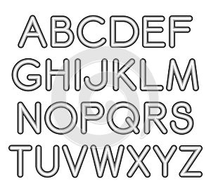 Vector sans serif font with rounded corners