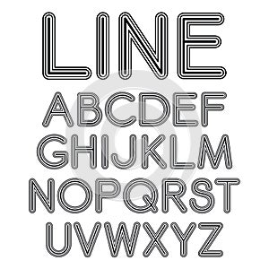 Vector sans serif font with rounded corners