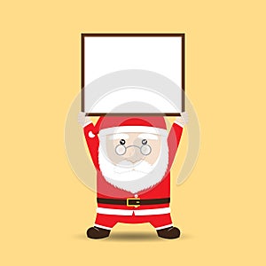 Vector Santa Claus holding Blank Banner or Sign