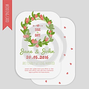 Vector save the date card with hand drawn