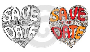 Vector Save the date words for coloring book