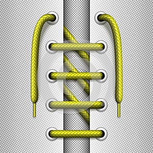 Vector Sawtooth tying of shoelaces with elements of a shoe