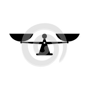 Vector scales black Icon isolated on white