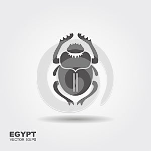 Vector Scarab Beetle. Ancient Egypt. Flat icon