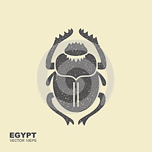Vector Scarab Beetle. Ancient Egypt. Flat icon