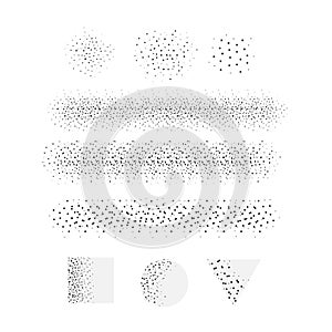 Vector scatter stipple brushes set.