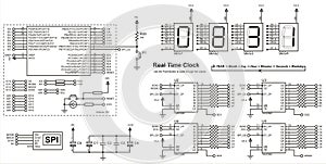 Vector schematic diagram of an electronic device on arduino.