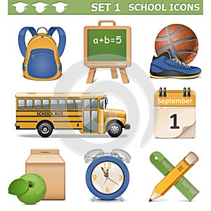 Vector School Icons Set 1