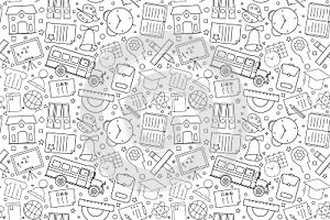 Vector School pattern. School seamless background