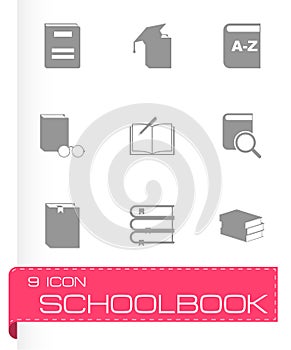 Vector schoolbook icon set