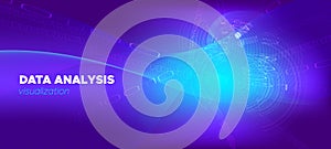 Vector Science Flyer. Matrix Data Stream. Purple