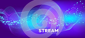 Vector Science Flyer. Matrix Data Stream. Violet