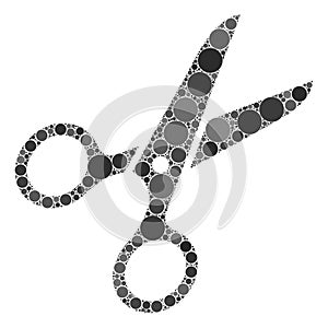Vector Scissors Collage of Small Circles