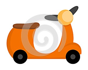 Vector scooter icon. Flat kid transport illustration isolated on white background. Active sport equipment sign. Simple active