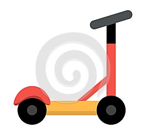 Vector scooter icon. Flat kid transport illustration isolated on white background. Active sport equipment sign. Simple active