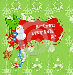 Vector scrapbook Christmas and New Year card