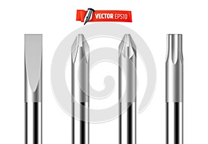 Vector screwdrivers on white background