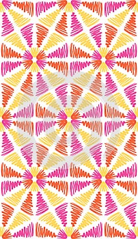 Vector scribbles colored pencils geometric hand drawn marks doodle seamless pattern