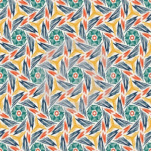 Vector scribbles colored pencils hand drawn doodle seamless pattern