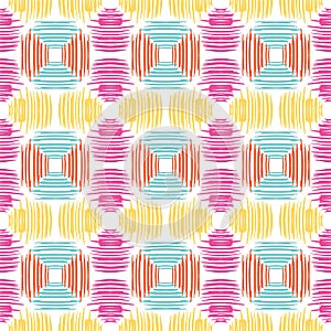 Vector scribbles colored pencils hand drawn marks doodle seamless pattern