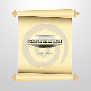 Vector scrolled old paper illustration.