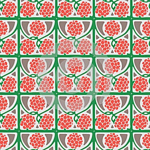 Vector Scute seamless Pattern with colored Leaves and berries