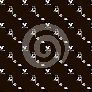 Vector Scute seamless Pattern with gray Leaves