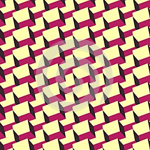 Vector seamless abstract geometric 3d pattern. Isometric cubes repeatable background. Creative modern design. Decorative bright