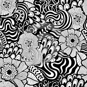 Vector seamless abstract hand-drawn pattern design