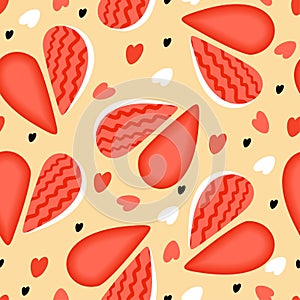 Vector seamless abstract pattern with decorative colorful hearts