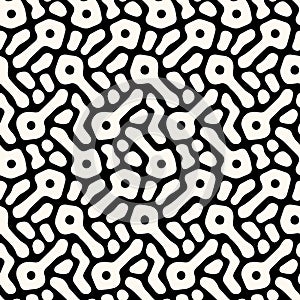 Vector seamless abstract pattern, modern illustration with organic maze, smooth labyrinth, grunge texture with stains.
