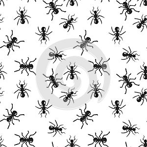 Vector seamless ant colony insect pattern