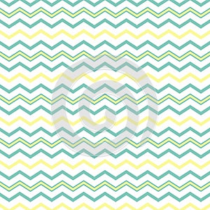 Vector seamless background: abstract pattern of multi-colored zigzag lines Aqua Green-white-turquoise-yellow. 