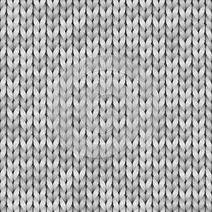 White and gray realistic knit texture seamless pattern. Vector seamless background for banner, site, card, wallpaper. photo