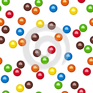 Vector seamless background with colorful mm candies