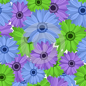 vector seamless background with gerbera flowers.