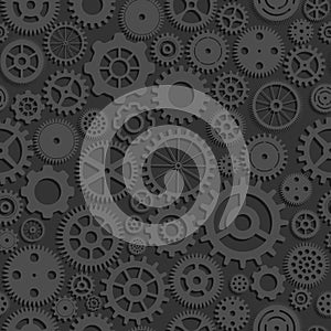 Vector seamless background with grey cogwheels