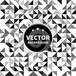 Vector seamless background pattern, white black triangle.