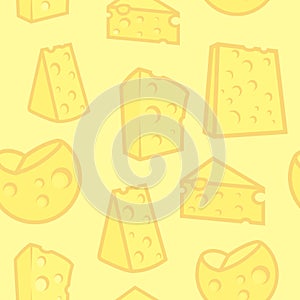 Vector Seamless Background with Porous Cheese