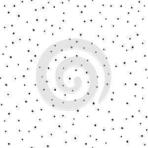 Vector Seamless Background with Speckle Dots. Polka Dot Pattern. Grit Granules Texture. Random Doodle Hand Drawn