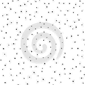 Vector Seamless Background with Speckle Dots. Polka Dot Pattern. Grit Granules Texture. Random Doodle Hand Drawn photo