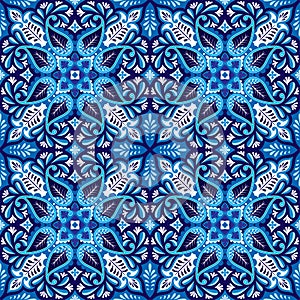 Vector seamless bandana print with paisley ornament. Cotton or silk headscarf, kerchief square pattern design, oriental photo