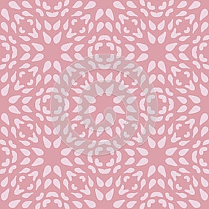 Vector seamless batik pattern with irregular doodl texture in geometric layout. Ethnic pink background. Wallpaper