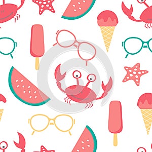 vector seamless beach pattern